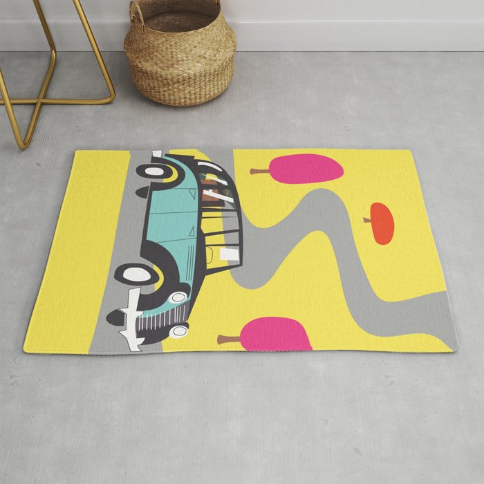 Vintage Car Cartoon Rug By Nicholasgreen Society6