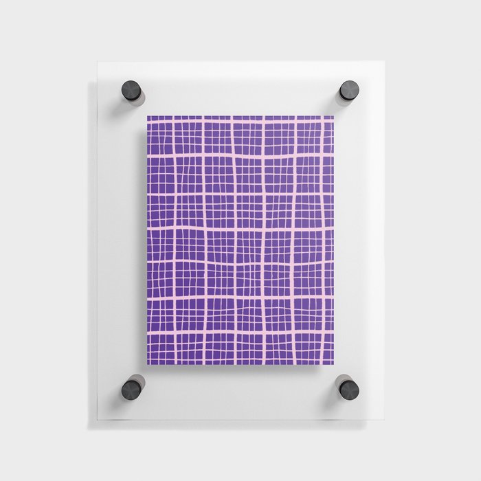 Pretty Pink and Purple Squares Graph Paper Floating Acrylic Print