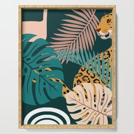 Mid Century nature jungle  Serving Tray