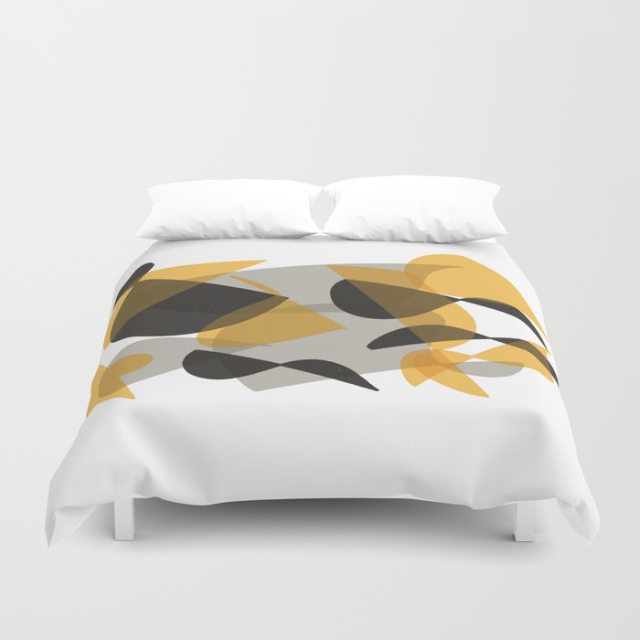 Abstract Black And Yellow Duvet Cover By Natalienorth Society6