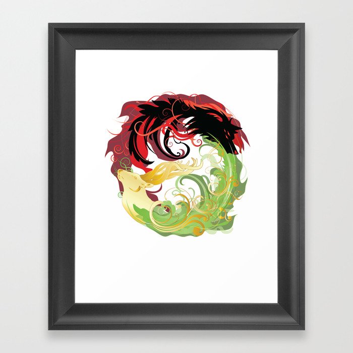 The Wolf and the Halla Framed Art Print