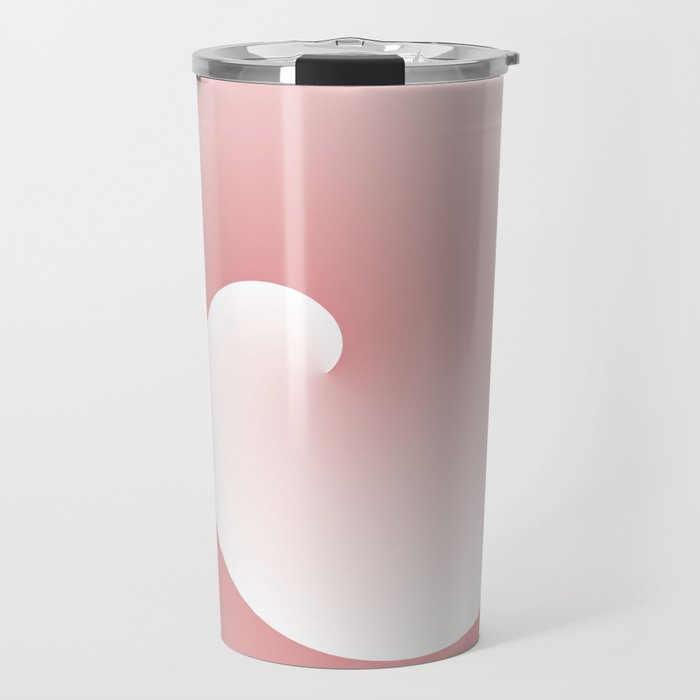 Wave, in white and pink Travel Mug