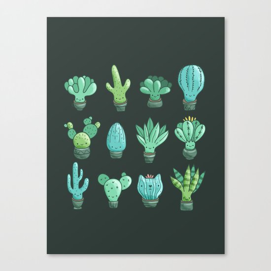 Funny cacti Canvas Print