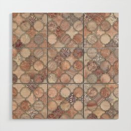 Shabby Chic Moroccan Tiles Faded Bohemian Luxury From The Sultans Palace In Pastel Blush Peach Pink Wood Wall Art