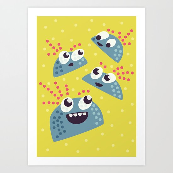 Happy Candy Friends Art Print