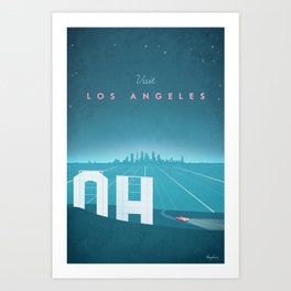 Vintage Los Angeles Travel Poster Art Print