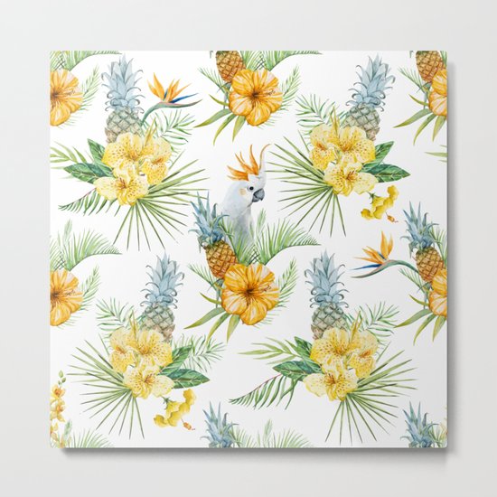 Pineapple Pattern 02 Metal Print