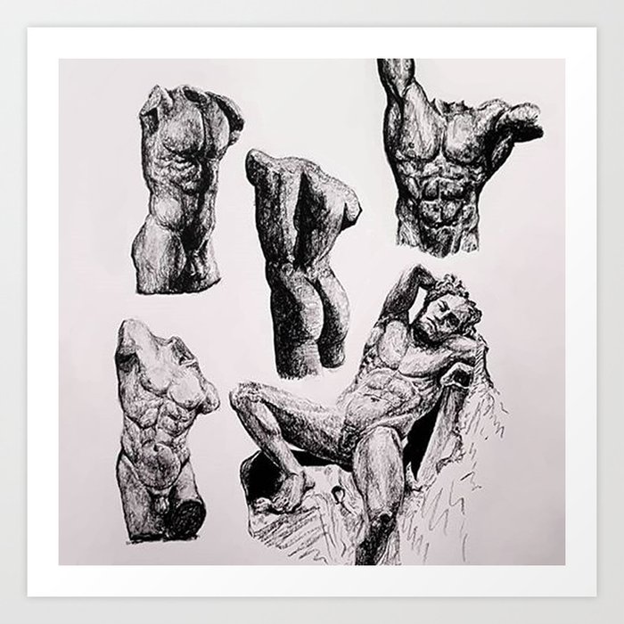 Statue Study Art Print