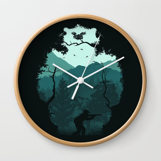 Hunting Season - Blue Wall Clock