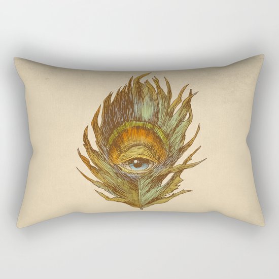 peacock feather-eye Rectangular Pillow