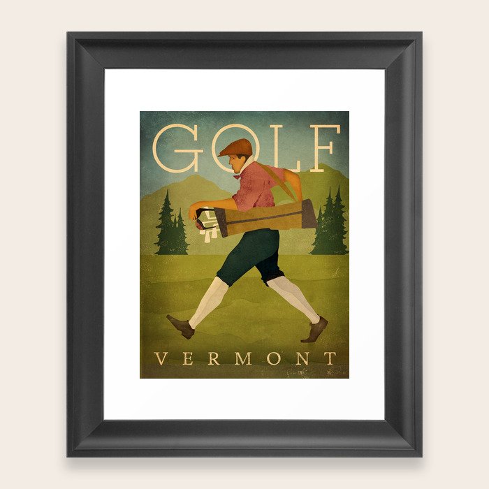 Vintage Golf Framed Art Print by GrumpyBuffalo Society6