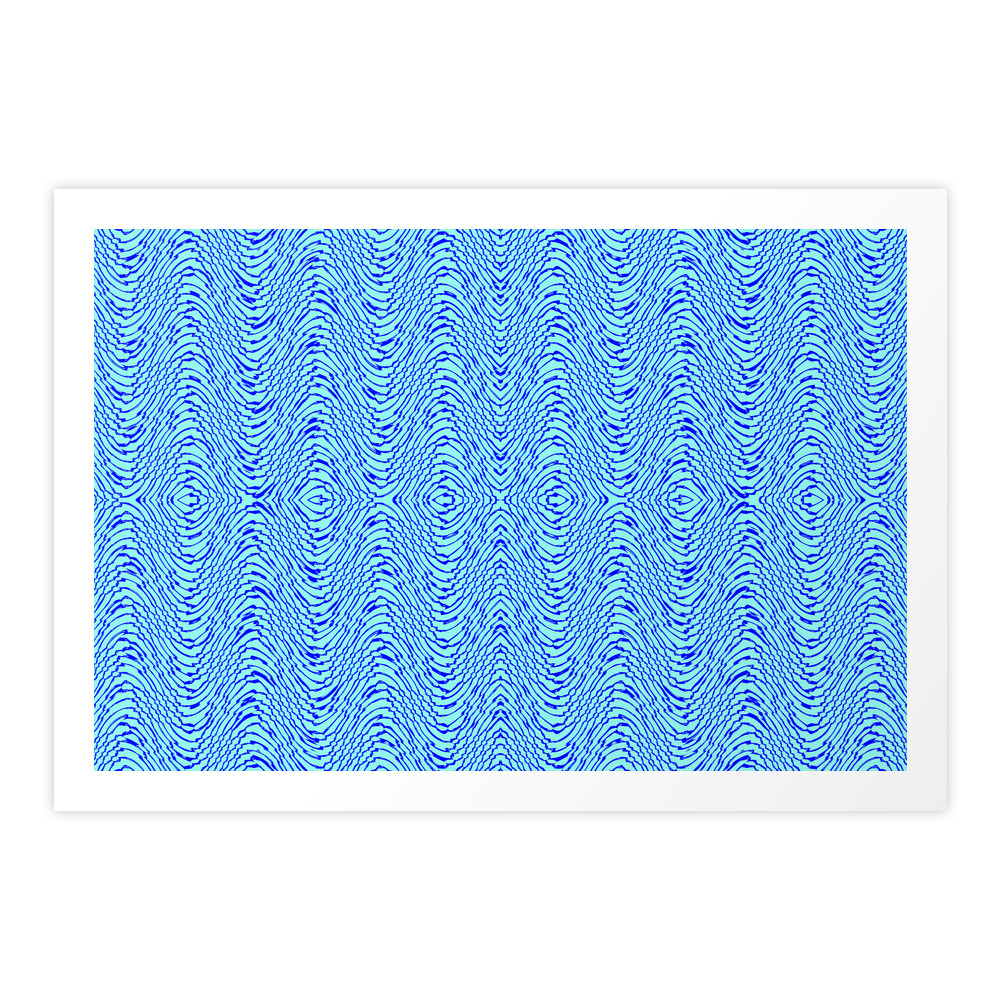 Blue Wave Pattern Art Print by harrycat