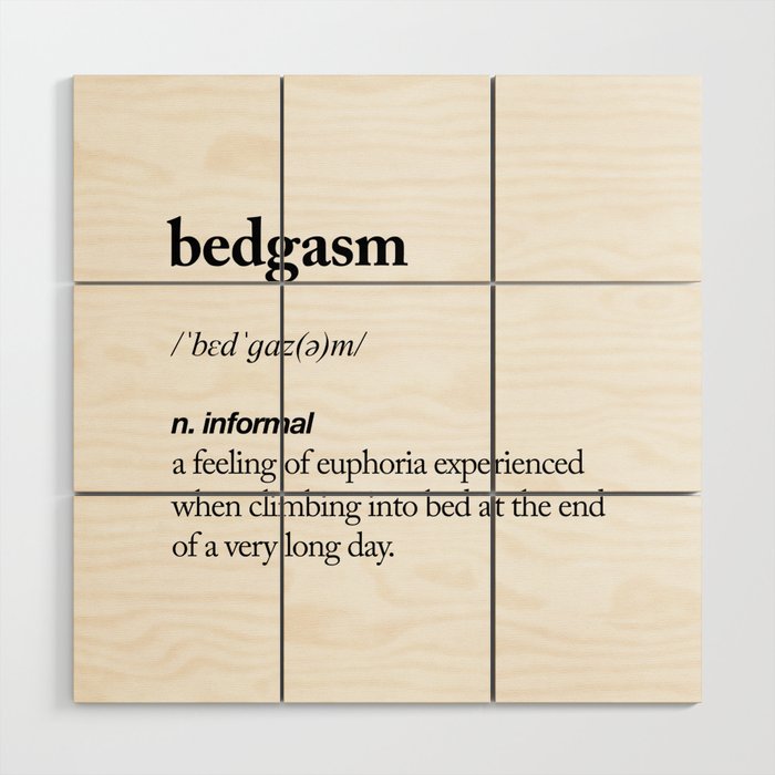 Bedgasm black and white contemporary minimalism typography design home wall decor bedroom Wood Wall Art