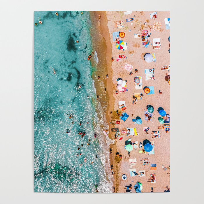 Ocean Waves Art Print, Aerial Beach Ocean Print, Summer Vibes Home Decor, Australia Beach Photography Poster