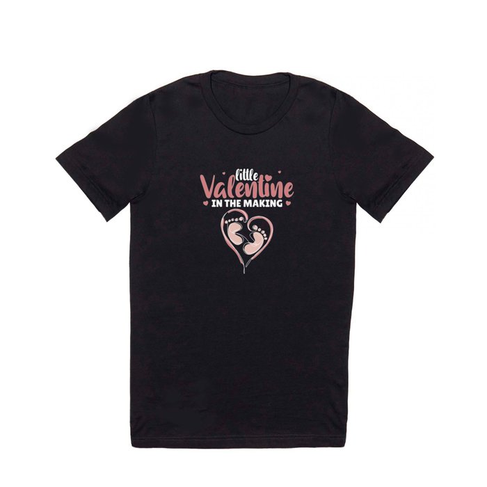 Little Valentine In The Making Gender Reveal Girl T Shirt
