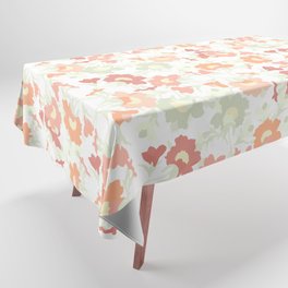 peach and rose pink floral evening primrose flower meaning youth and renewal  Tablecloth