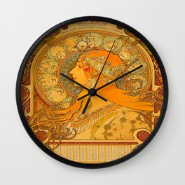 Alphonse Mucha zodiac  Wall Clock