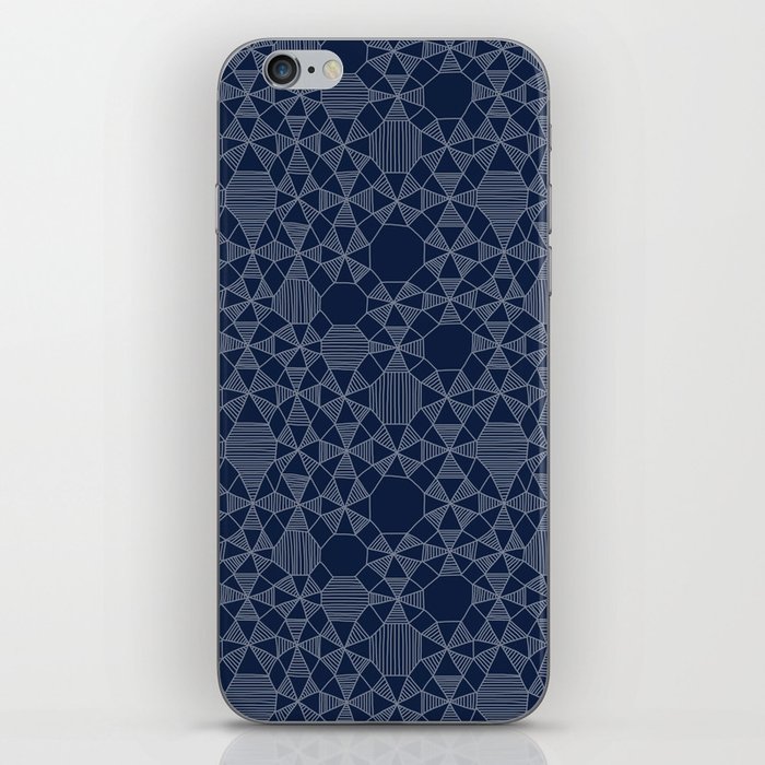 Abstract Minimalism on Navy iPhone Skin