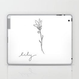 Lily line drawing Laptop Skin