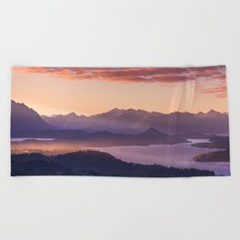 Argentina Photography - Beautiful Sunset Over The Argentine Harbor Beach Towel