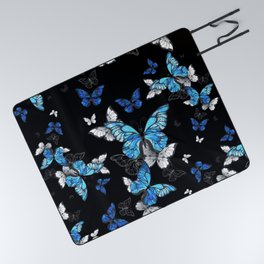 Blue Butterflies Picnic Blanket