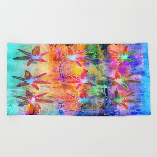 Colorful Lilies Beach Towel