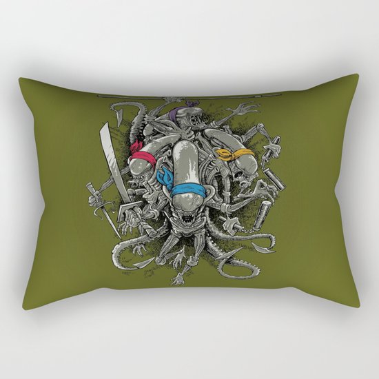 Ancient Ninja Xenomorphs Rectangular Pillow