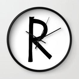 R Monogram (Hand 2) Wall Clock