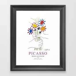 Picasso Exhibition - Mains Aus Fleurs (Hands with Flowers) 1958 Artwork Framed Art Print