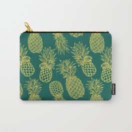 Fresh Pineapples Teal & Yellow Carry-All Pouch