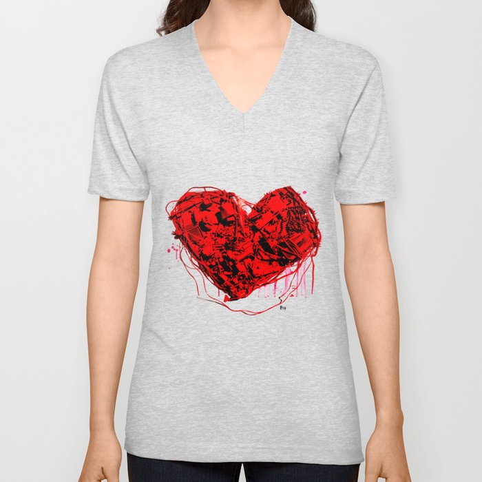 My Heart (all bloody, with like blood and stuff) V Neck T Shirt