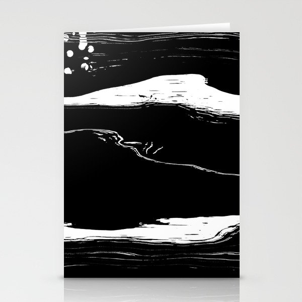 Abstract white and black lines Stationery Cards