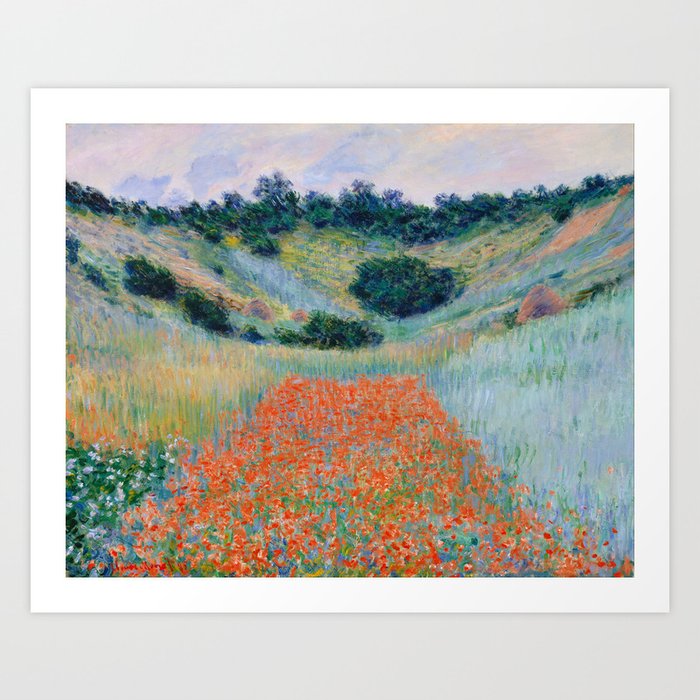 Poppy Field in a Hollow near Giverny Claude Monet Art Print