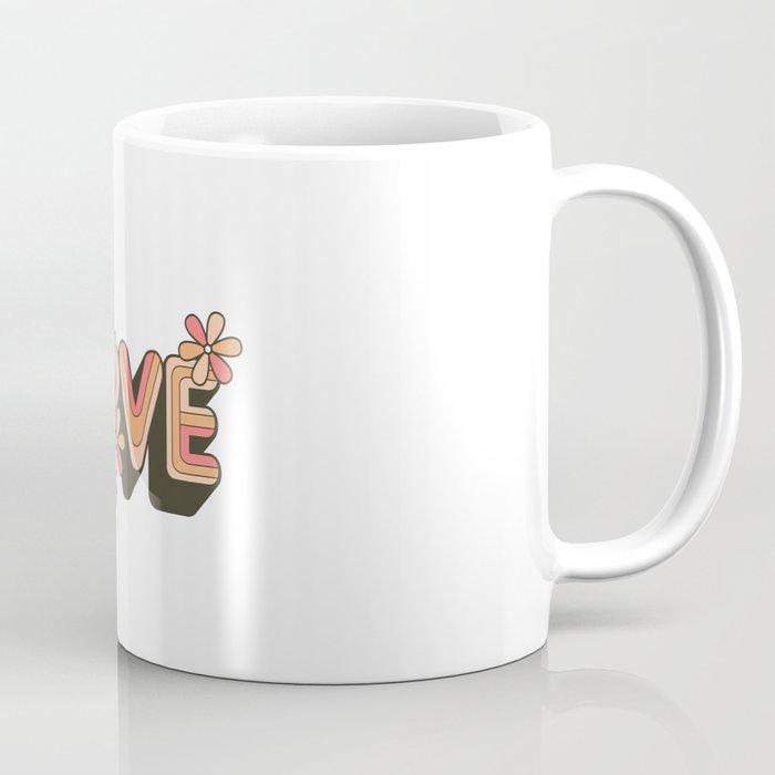 Love Retro flowers and heart design Coffee Mug