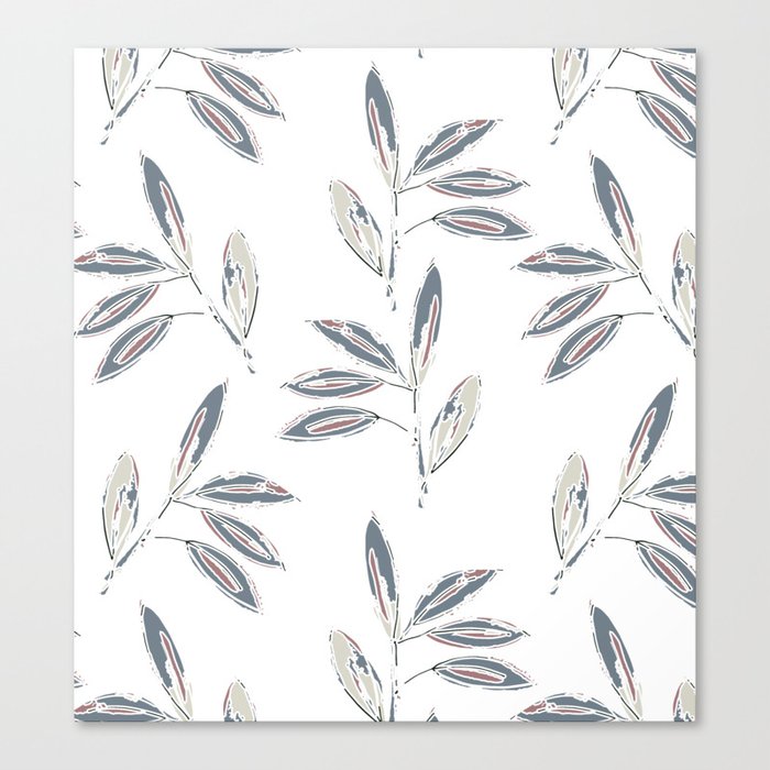 Abstract leaves neutral Canvas Print