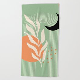 Sage Mid Centuy Abstract Beach Towel