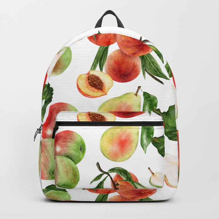 Trendy Summer Pattern with Apples, pears and peaches Backpack