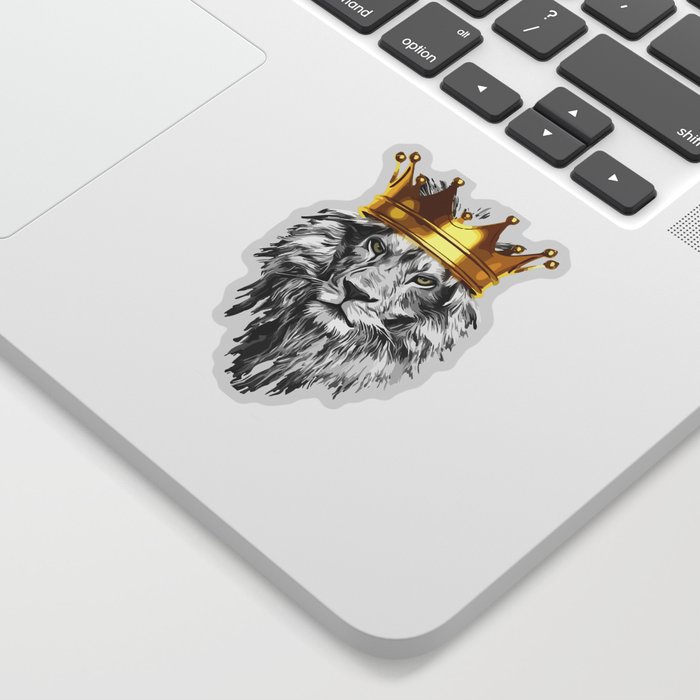 lion with a crown power king Sticker