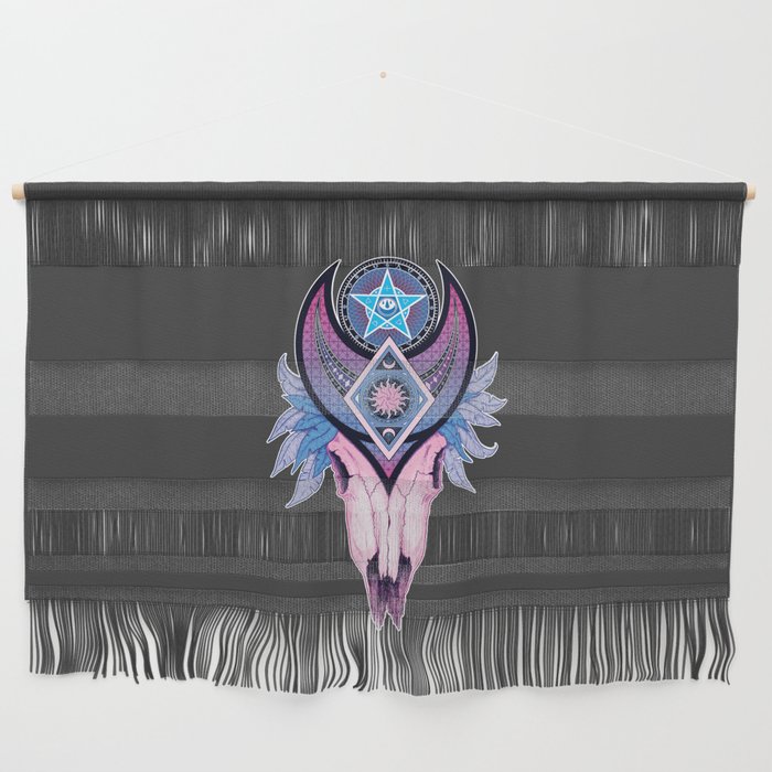 Pastel Occult Ritual Skull Wall Hanging