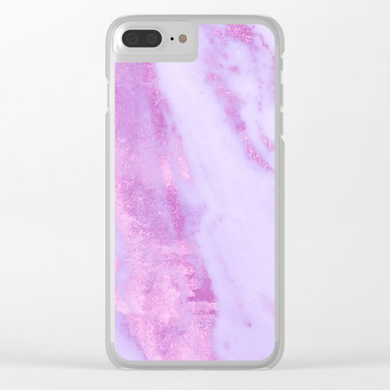 Pink Marble - Shimmery Magenta Gold Marble Metallic Clear iPhone Case