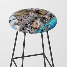 Ocean African Animal Animals Group Scene Bar Stool