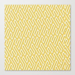 Mid Century Mustard Yellow Geometric Retro Pattern Canvas Print