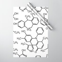 Chemistry chemical bond design pattern background white Wrapping Paper