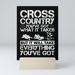 Cross Country Running Coach Training XC Run Race Mini Art Print