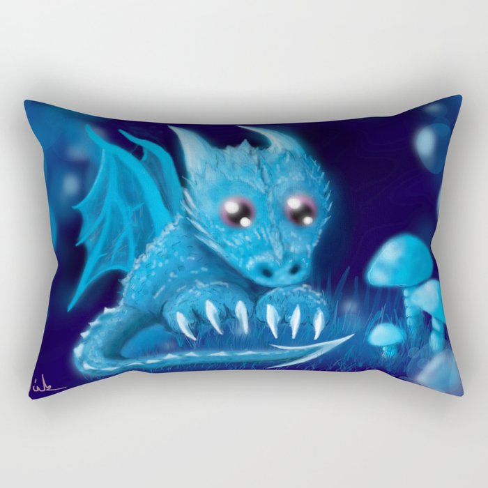 Blue Bubble Bop Rectangular Pillow