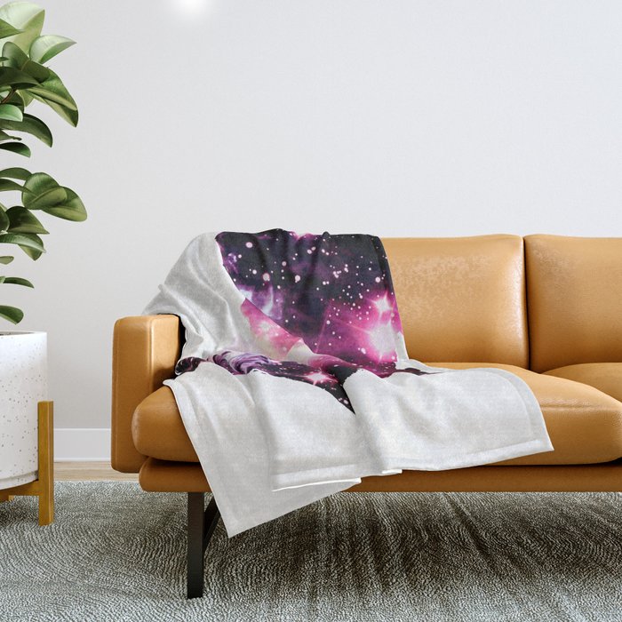 Nebula Galaxy Africa Pink Purple Throw Blanket
