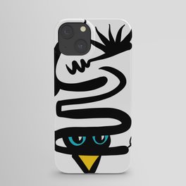 Abstract Snake Bird Minimal Style Line in Black and White and Color iPhone Case