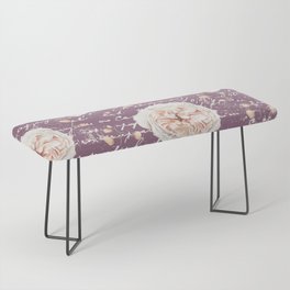 Shabby-Chic Watercolor Roses on Purple Bench