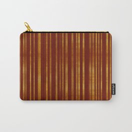 Golden and Terracotta Color Stripes Pattern Carry-All Pouch