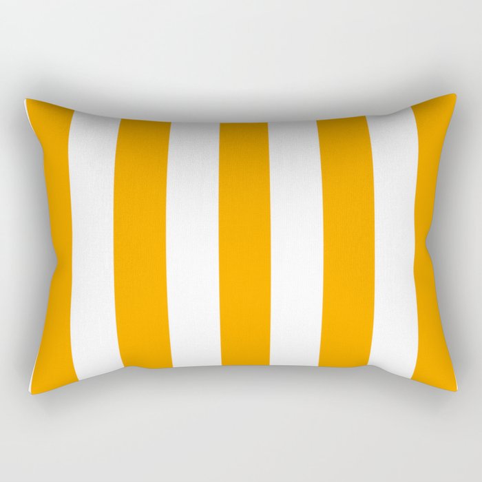 Orange peel - solid color - white vertical lines pattern Rectangular Pillow